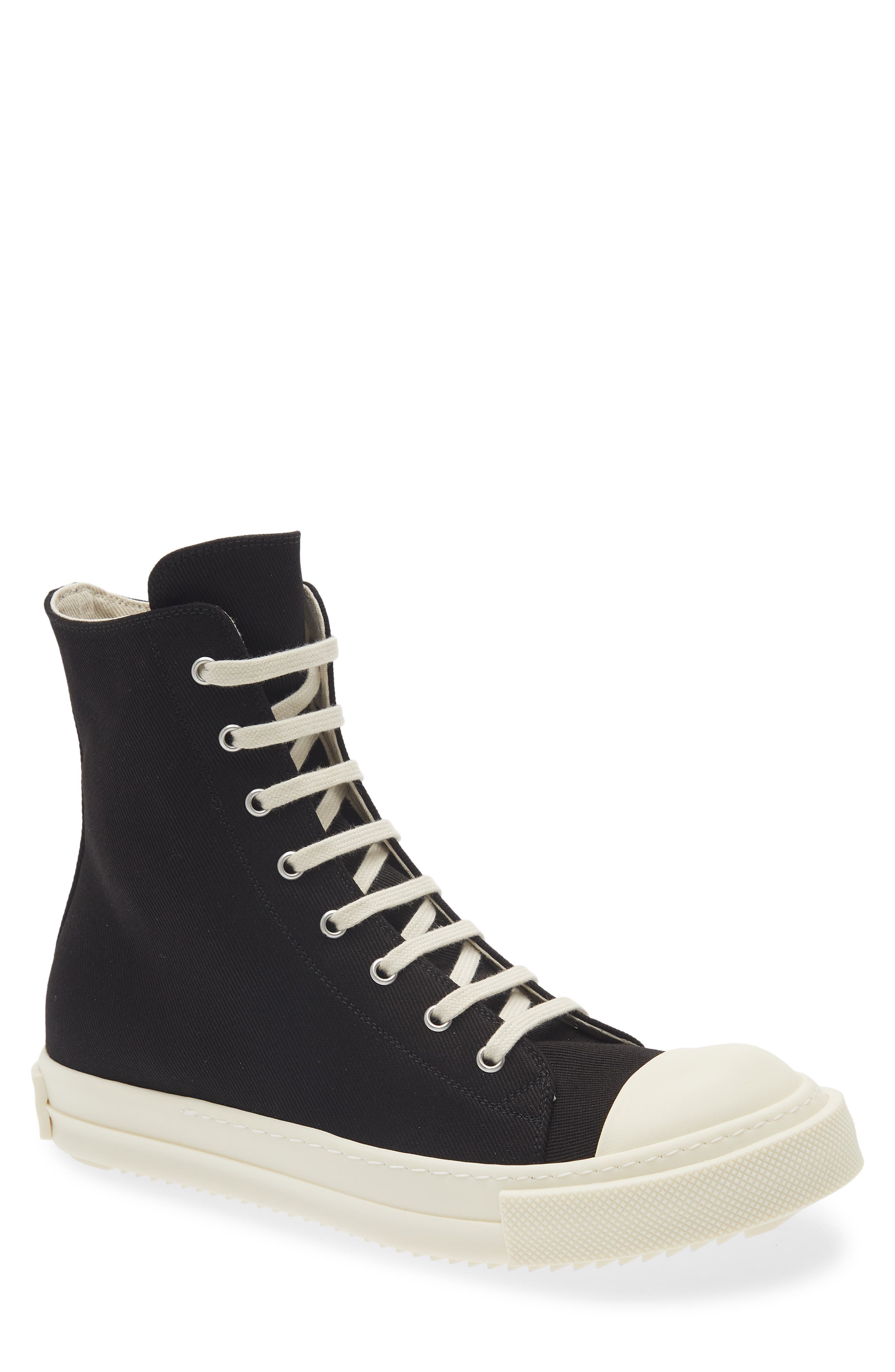 Rick Owens DRKSHDW High Top Sneaker, Main, color, Black/ Milk/ Milk
