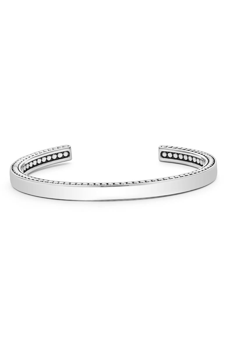 LAGOS Men's Anthem Sterling Silver Caviar Cuff Bracelet, Main, color, Silver