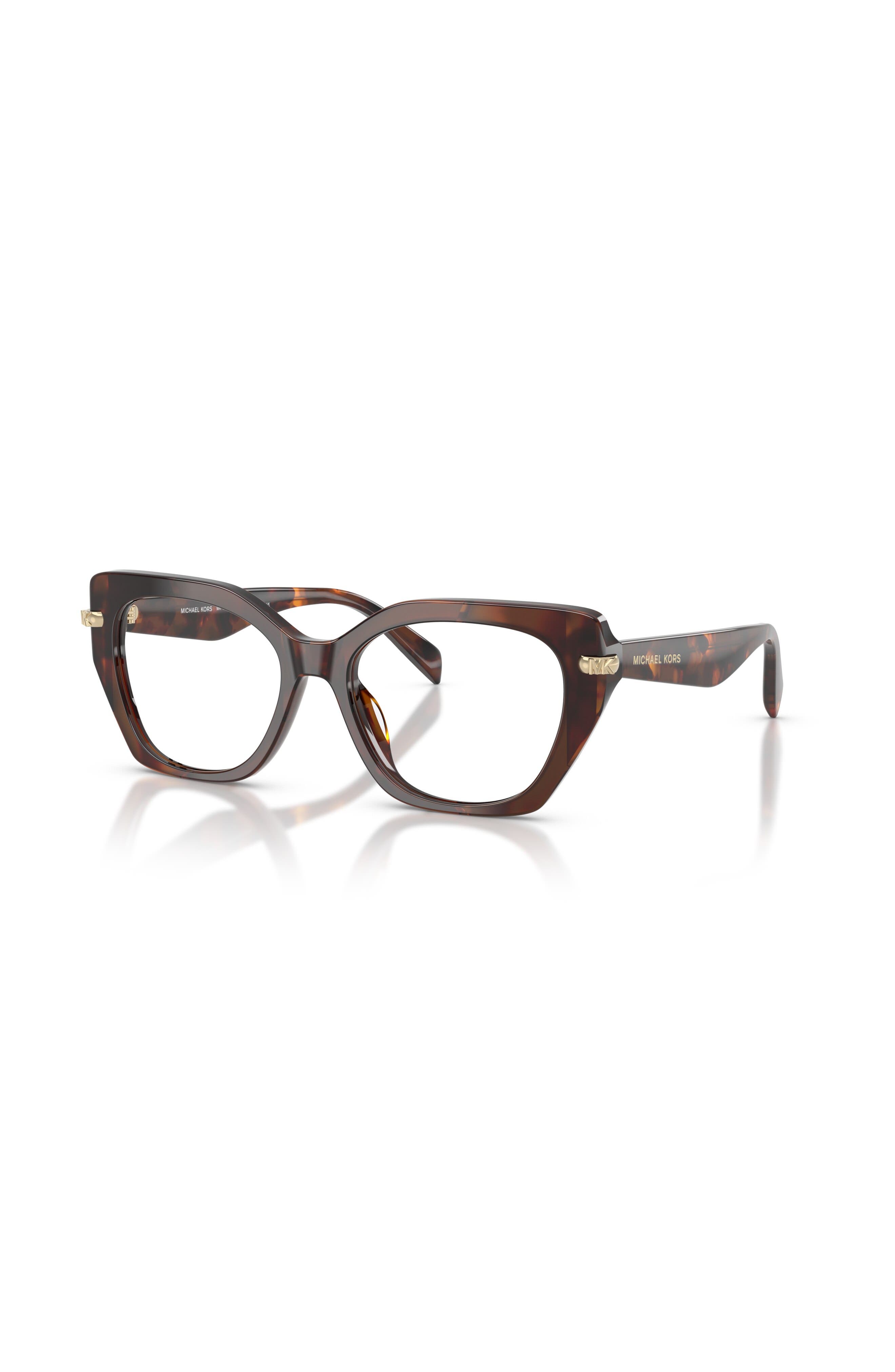 Michael Kors 53mm Irregular Optical Glasses In Brown