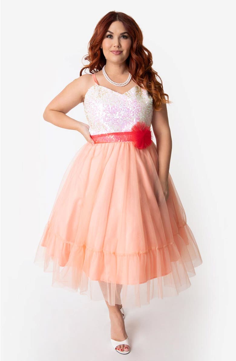 Unique Vintage Chiffon Swing Dress, Main, color, 