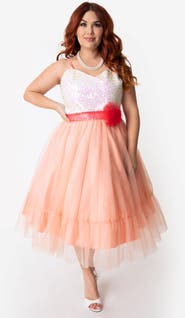 Unique Vintage Chiffon Swing Dress