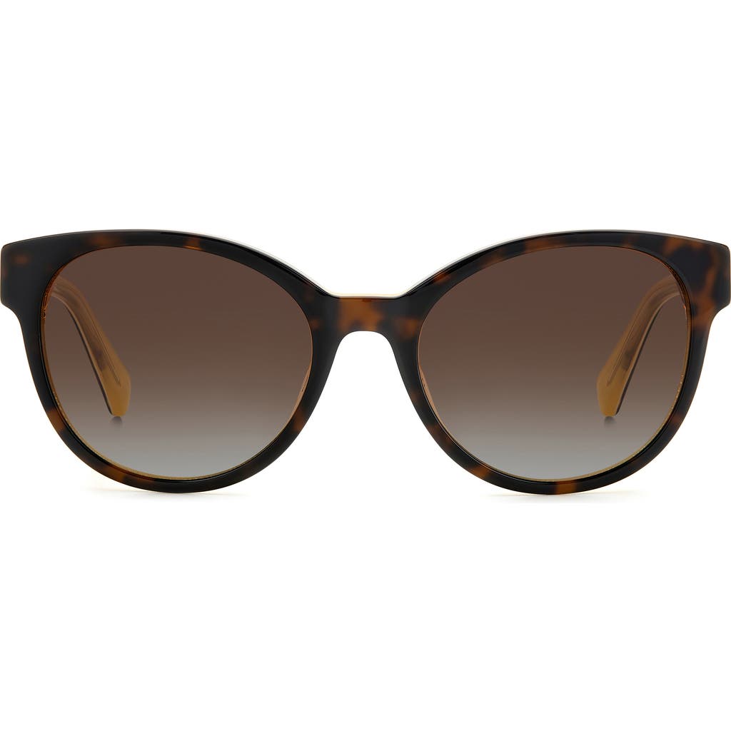 Kate Spade New York Nathalie 55mm Gradient Round Sunglasses In Yellow/ Havana