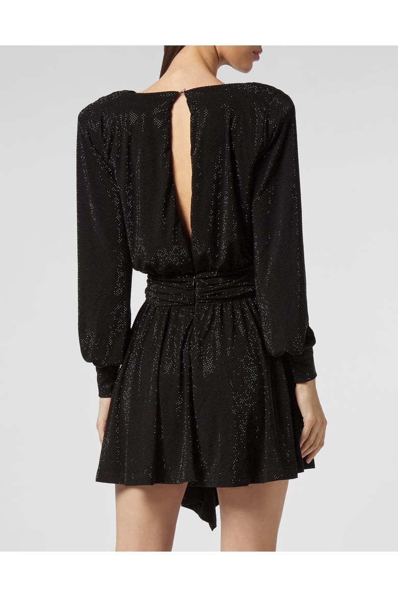 Short Dress Crystal Women, Alternate, color, black