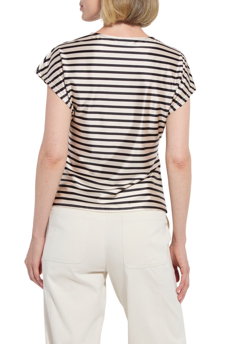 Bruna Stripe Satin Top, Alternate, color, COASTAL STRIPE