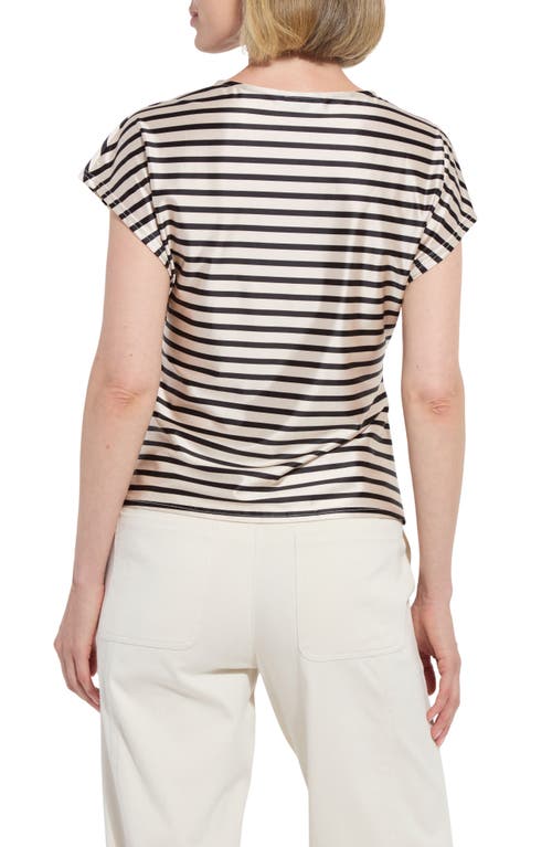 Lyssé Bruna Side Draped Top Printed In Neutral