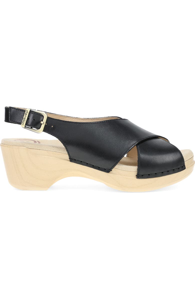 Dansko Sloane Slingback Platform Sandal, Alternate, color, Black Calf