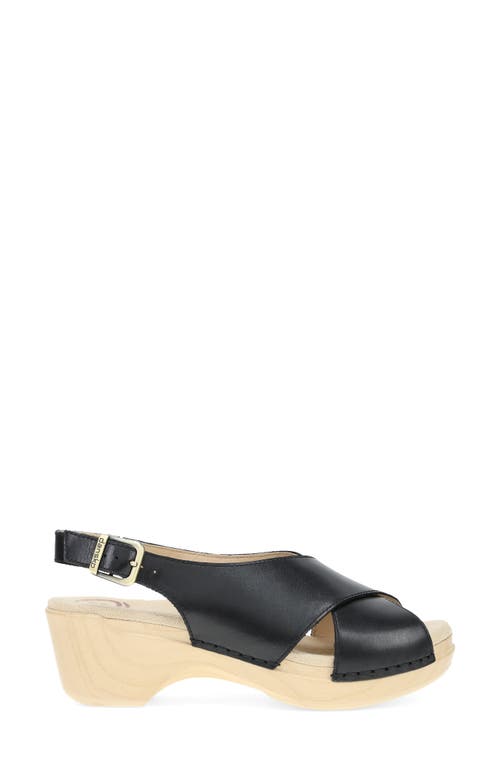 Dansko Sloane Slingback Platform Sandal In Black Calf