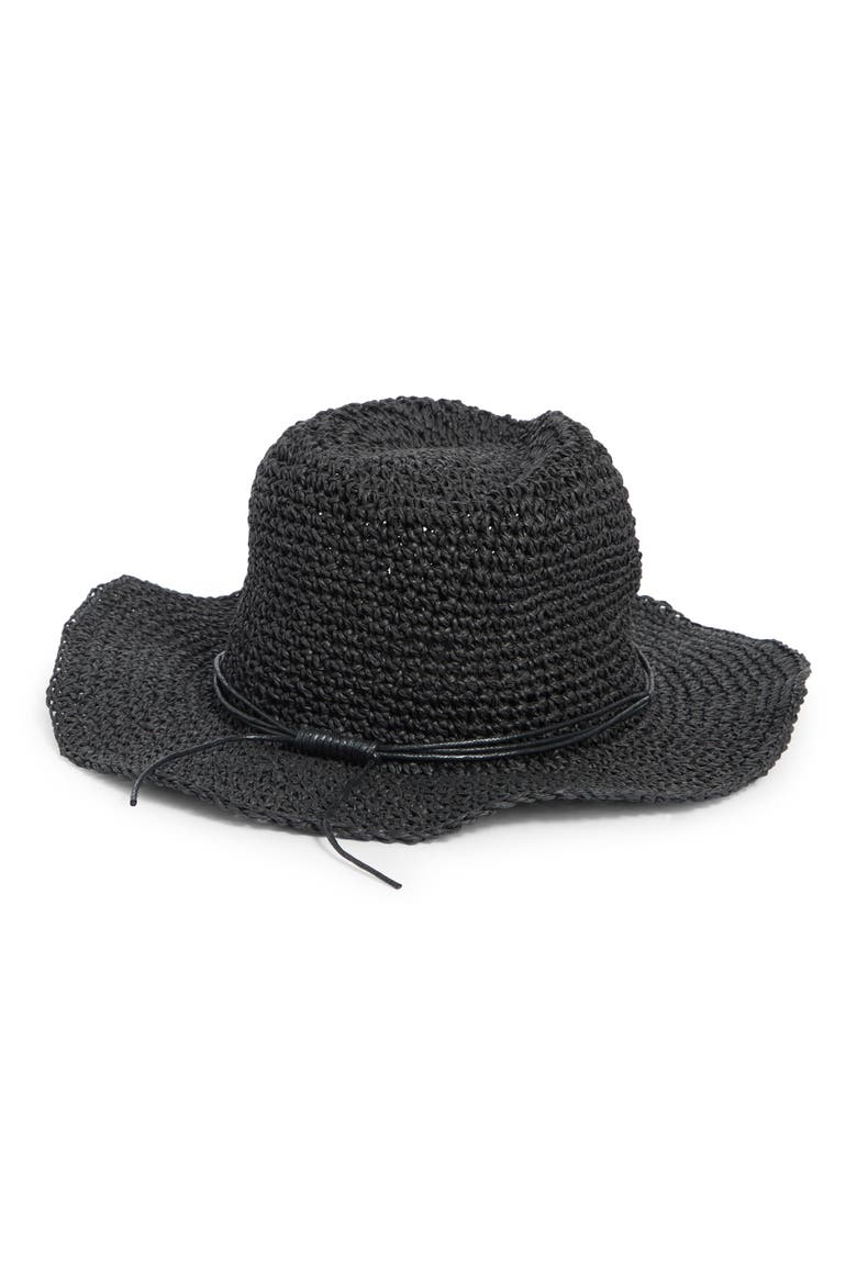 Crochet Cowboy Hat, Alternate, color, BLACK
