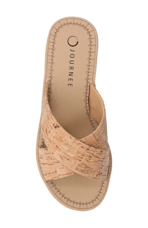 Shop Journee Collection Biara Platform Wedge Sandal In Cork