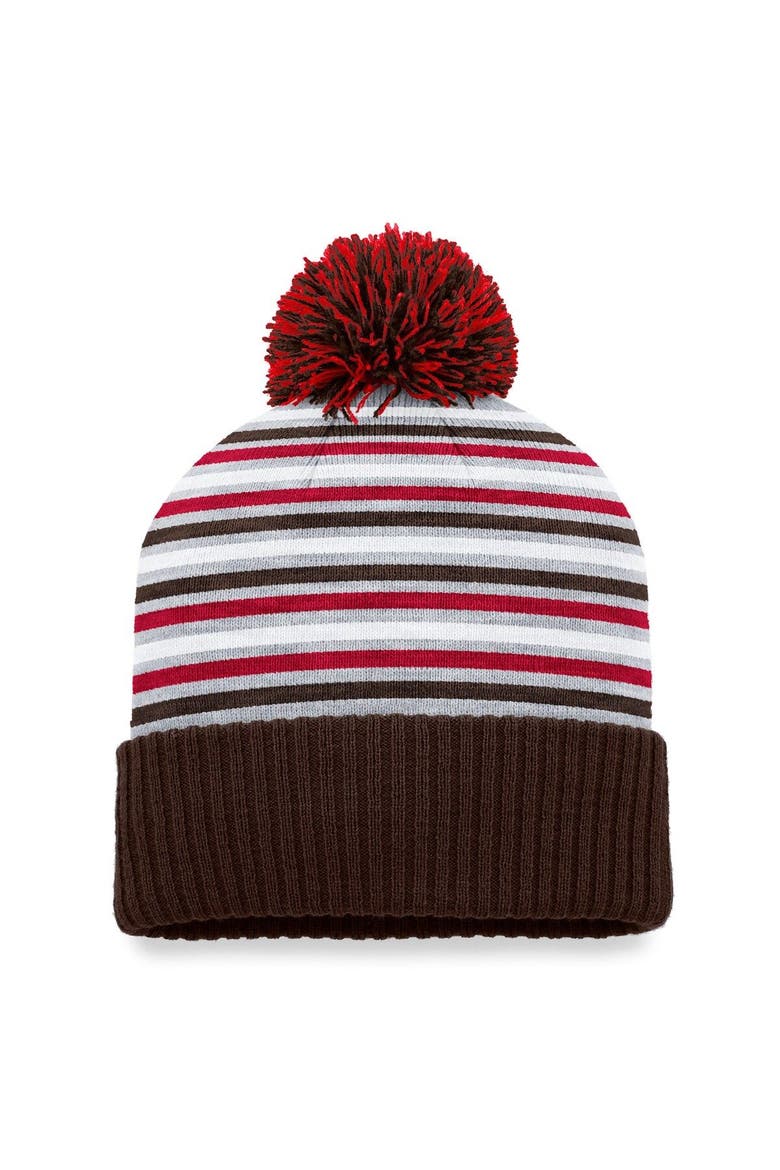 Men's Top of the World  Brown Brown Bears Dash Cuffed Knit Hat with Pom, Alternate, color, Brown
