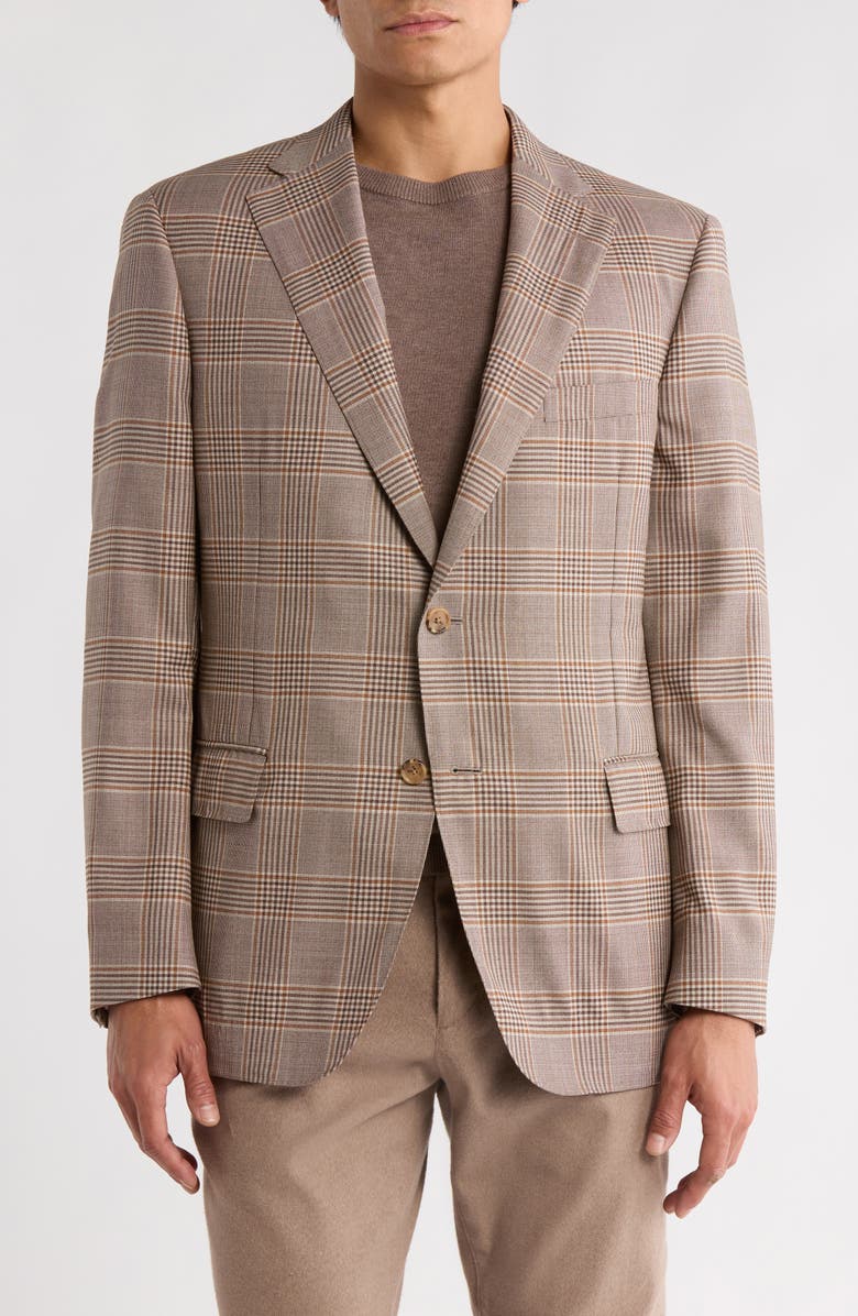 Samuelsohn Brown Plaid Sport Coat, Main, color, Brown