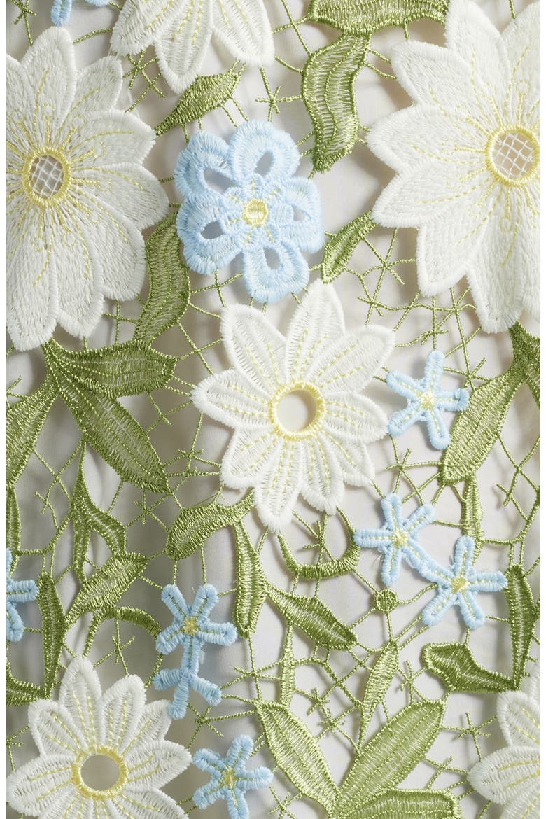 Floral Lace Shift Dress, Alternate, color, IVORY/ GREEN
