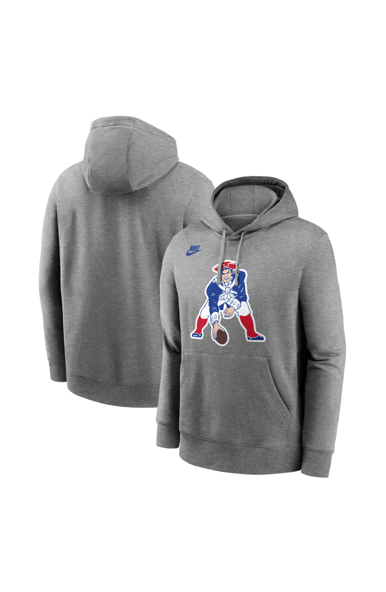 Nike Men's Nike Heather Gray New England Patriots Patriot Pat Club Hoodie, Main, color, Heather Gray
