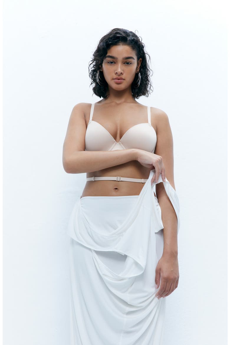 Multifit Plunge Underwire T-Shirt Bra, Alternate, color, BEIGE BLUSH