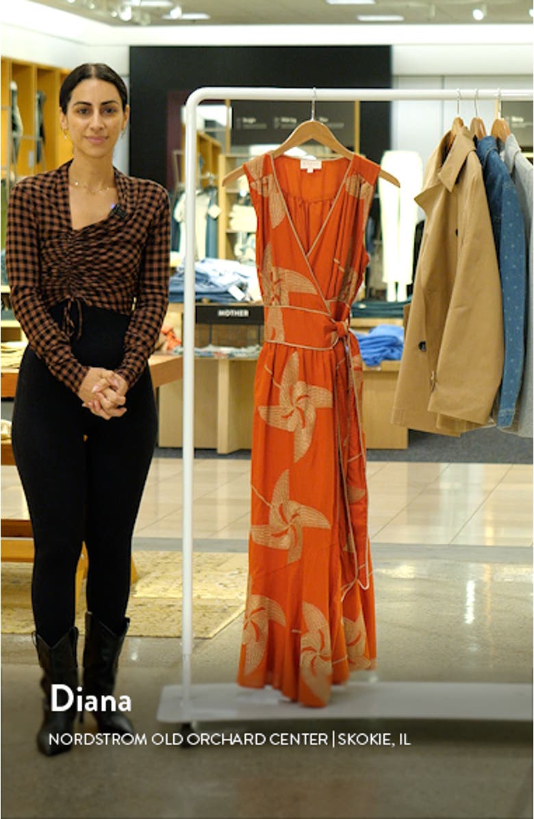 Kaiden Embroidered Tie Belt Maxi Wrap Sundress, sales video thumbnail