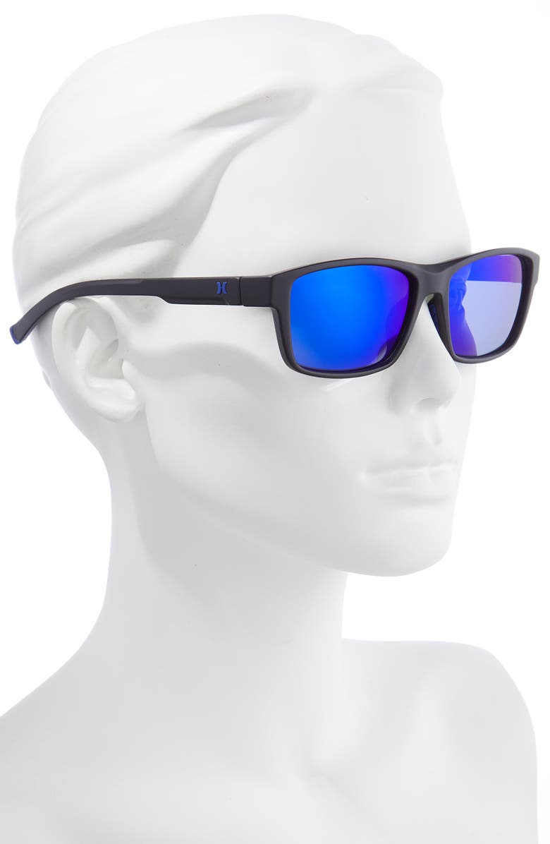 Hurley Beach Days 58mm Polarized Rectangular Sunglasses, Alternate, color,