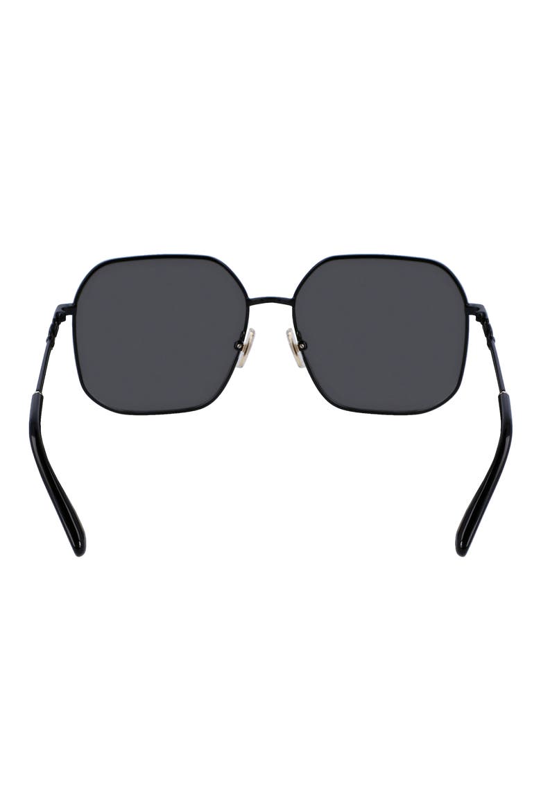 58mm Square Sunglasses, Alternate, color, BLACK