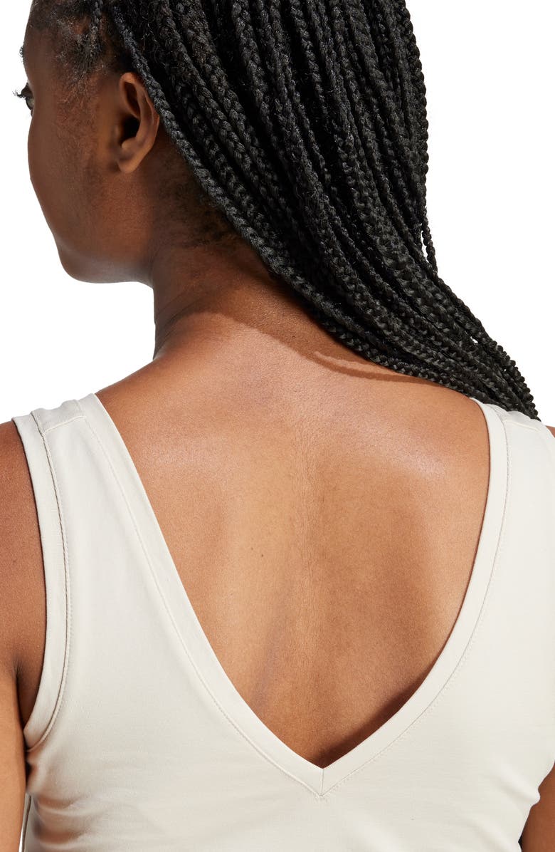 adidas Stretch Cotton Crop Tank, Alternate, color, Wonder Alumina/ White