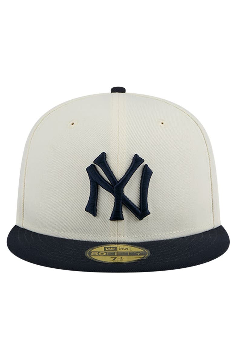 New Era Men's New Era White New York Yankees Cooperstown Collection Chrome 59FIFTY Fitted Hat, Alternate, color, 