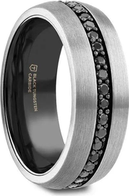 Larson Jewelers Pilot Black Sapphire Tungsten Ring