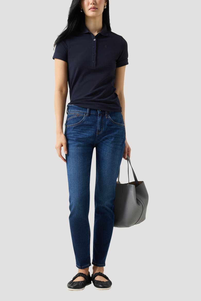 Malika Polo Shirt, Alternate, color, Navy blue