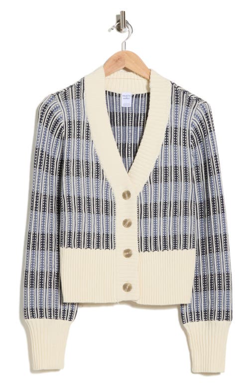 Melrose And Market Stripe Cardigan In Blue