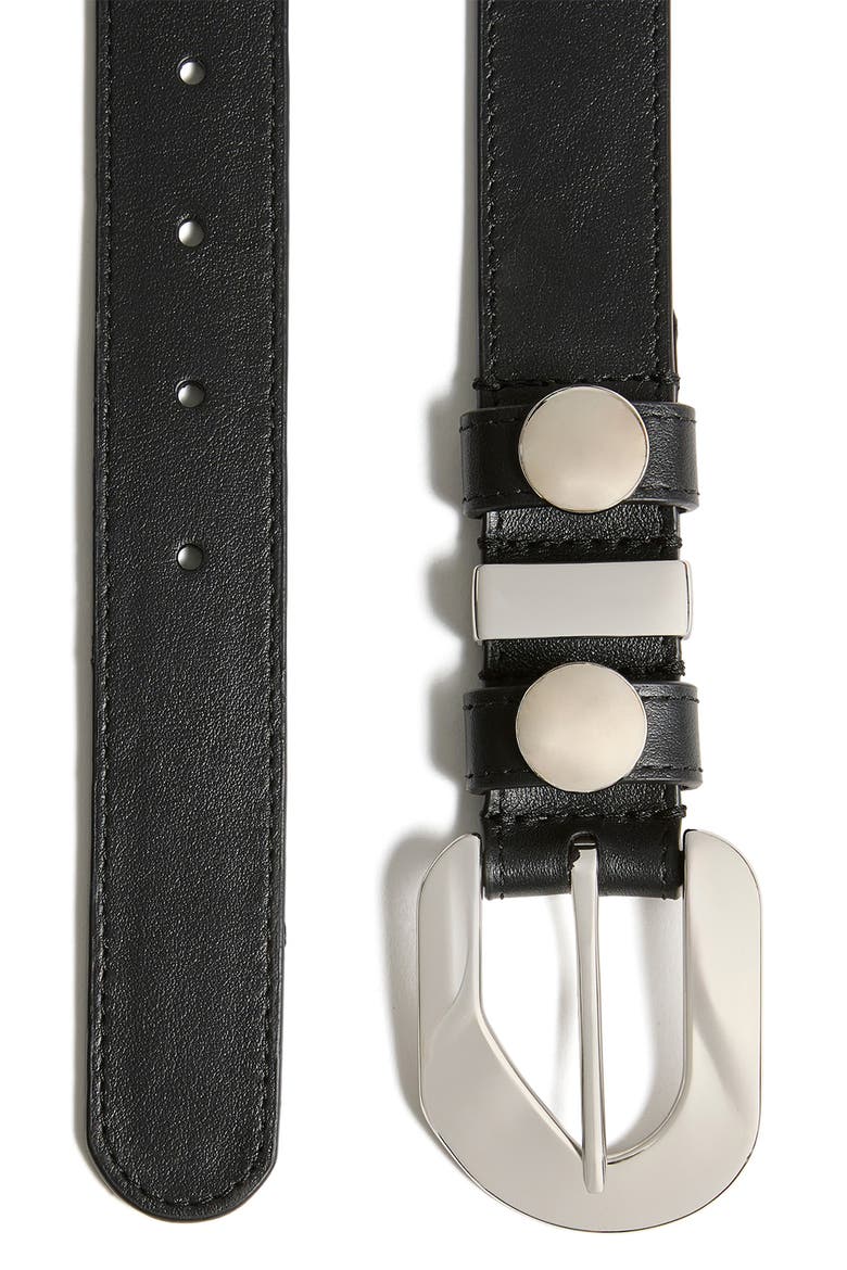 Western Boho Leather Belt, Alternate, color, BLACK