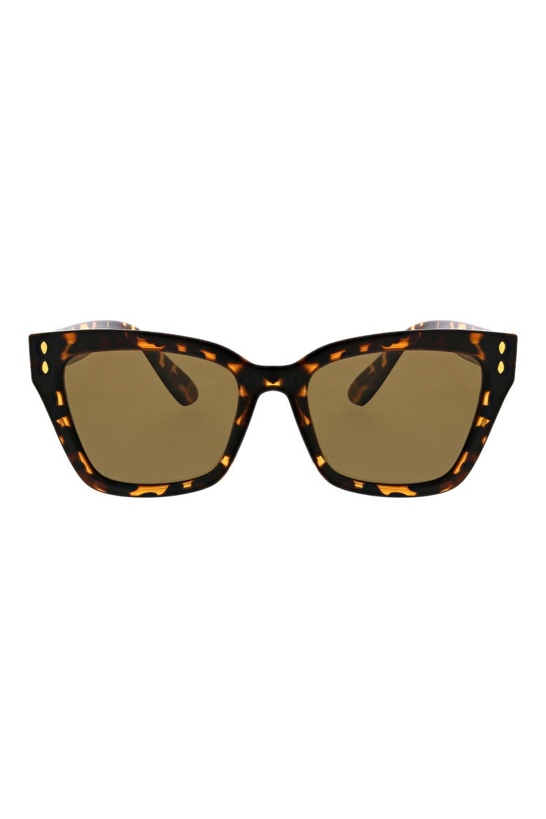 Catty 51mm Square Polarized Sunglasses, Main, color, TORTOISE