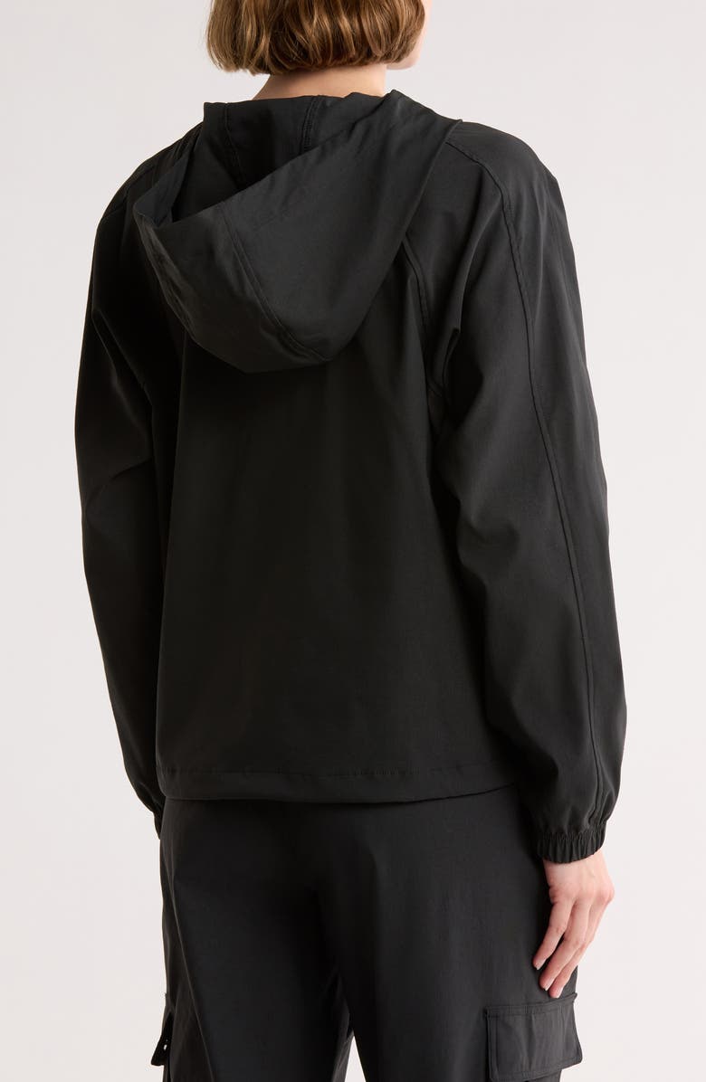 90 DEGREE BY REFLEX Wild Wood Water Resistant Hooded Anorak Jacket, Alternate, color, Black