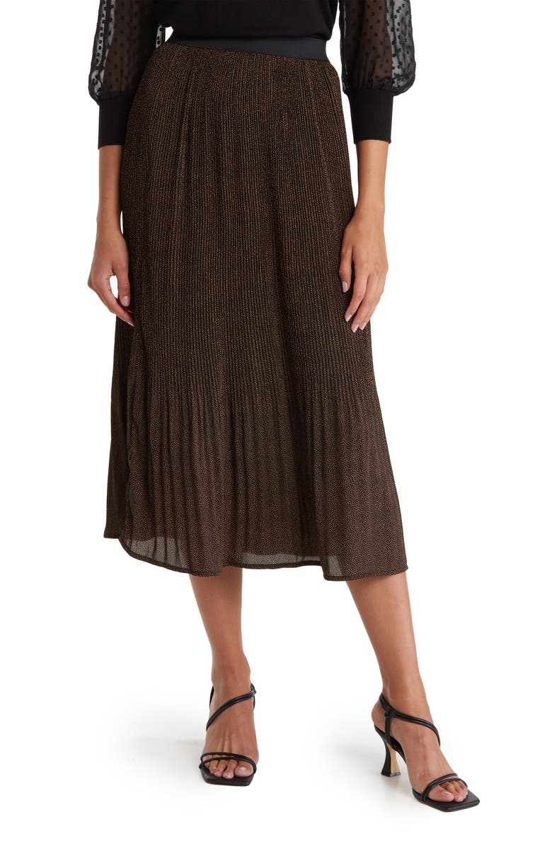 Adrianna Papell Woven Print Release Print Midi Skirt, Main, color,