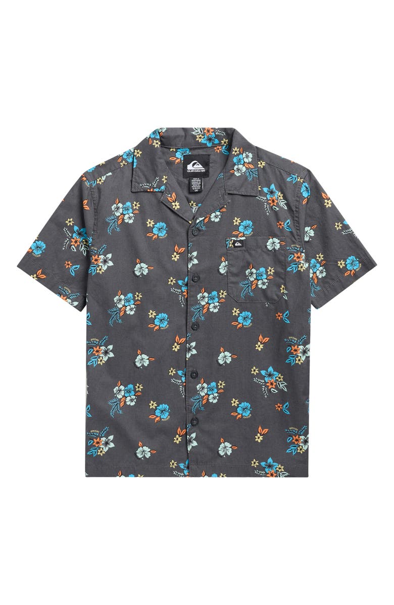 Quiksilver Kids' Island Flowers Camp Shirt, Main, color, Phantom