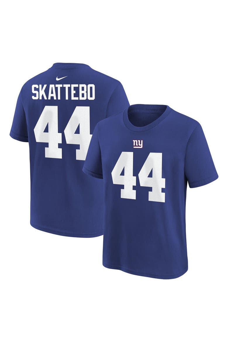 Youth Nike Cam Skattebo Royal New York Giants Name & Number T-Shirt, Main, color, Royal