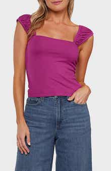 matty m. Eva Cap Sleeve Top