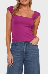 matty m. Eva Cap Sleeve Top