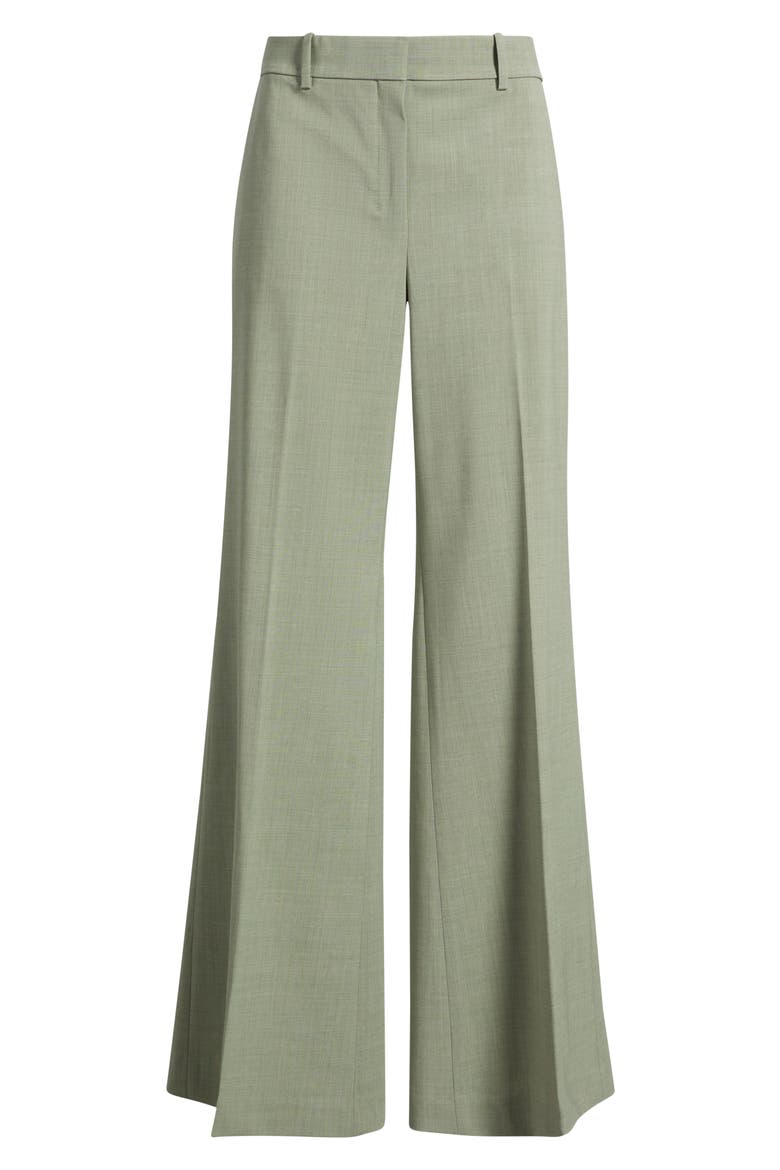 Fluid Flare Stretch Wool Pants, Alternate, color, VETIVER MELANGE