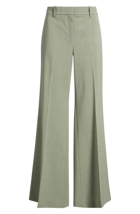 Fluid Flare Stretch Wool Pants