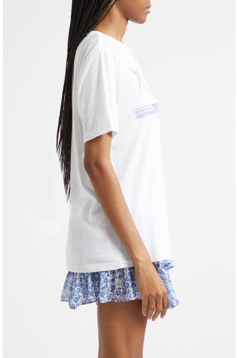 Zewel Oversize Cotton Graphic T-Shirt, Alternate, color, WHITE/ BLUE