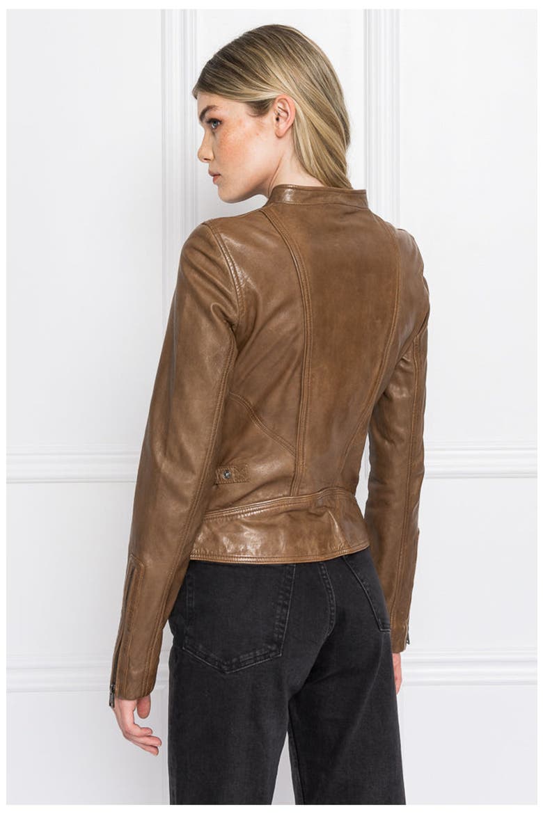 ARLETTE | Leather Biker Jacket, Alternate, color, rawhide