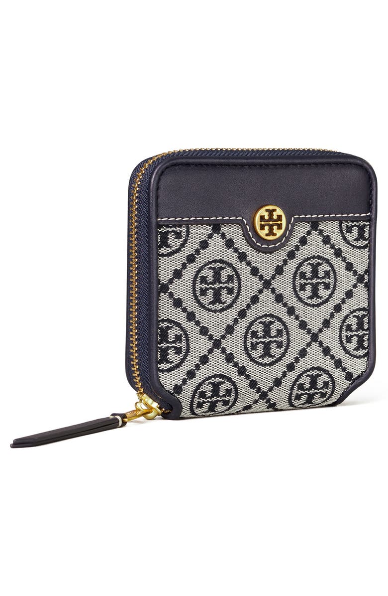 Tory Burch T Monogram Jacquard Bifold Wallet, Alternate, color, Tory Navy