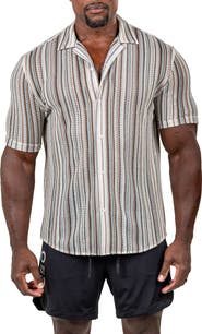 Maceoo Marthy Knit Short Sleeve Button-Up Shirt