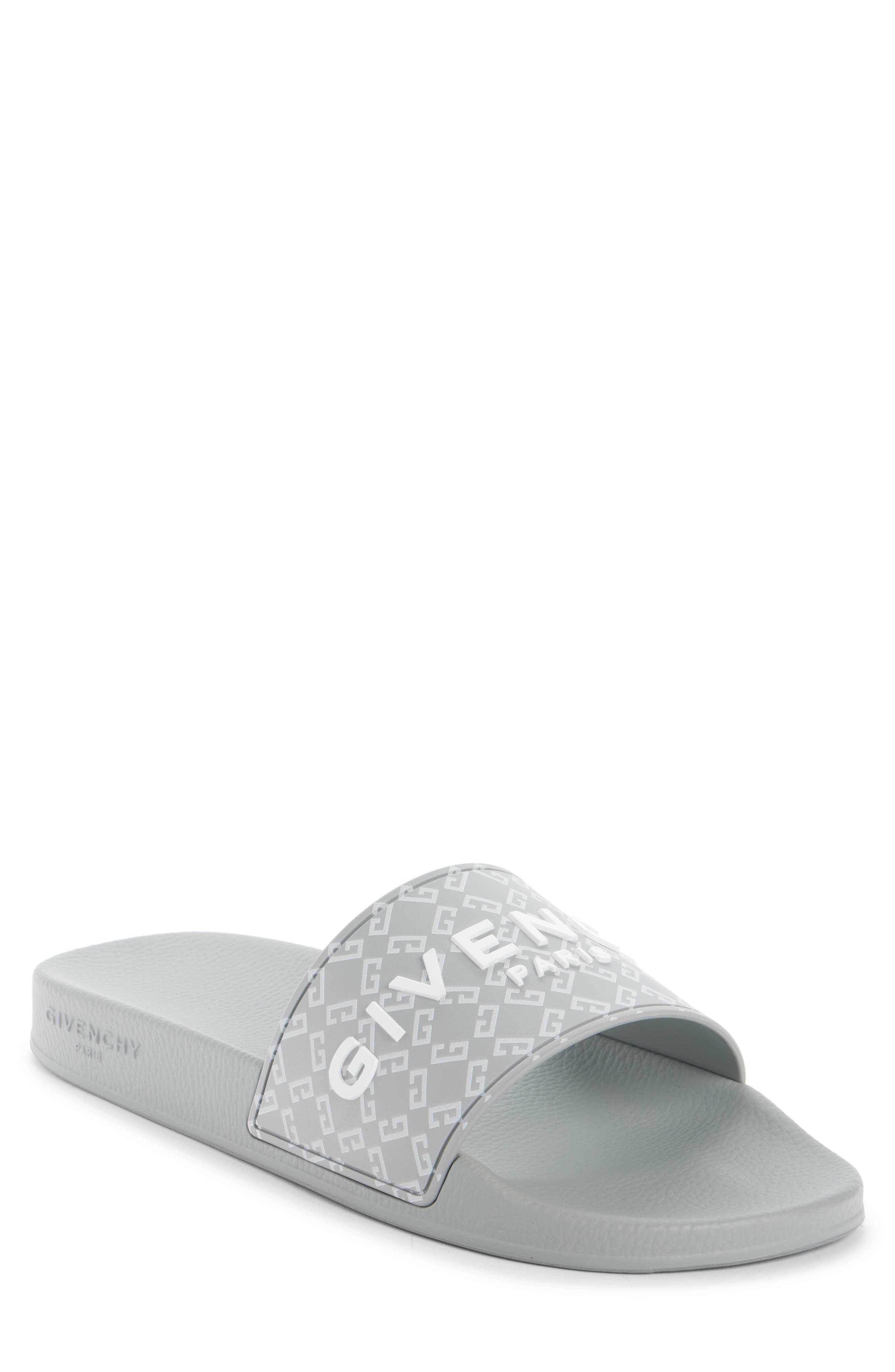 Logo Slide Sandal, Main, color, 030-MEDIUM GREY