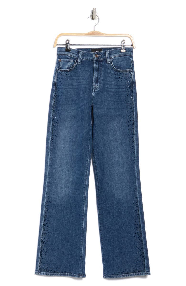 7 For All Mankind Alexa Rhinestone High Waist Straight Leg Jeans, Alternate, color,