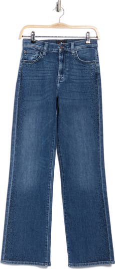 Alexa Rhinestone High Waist Straight Leg Jeans