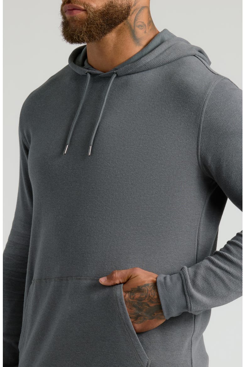 Waffle Pullover Hoodie, Alternate, color, CARBON
