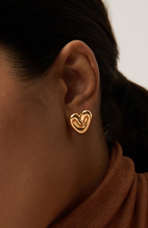 Missoma Puffy Heart Stud Earrings In Gold