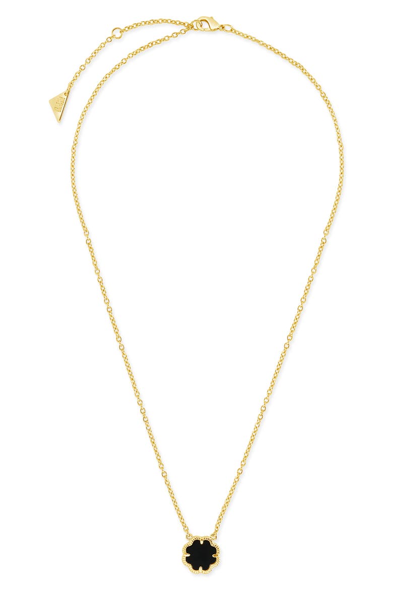 Rose Petal Enamel Pendant Necklace, Main, color, GOLD
