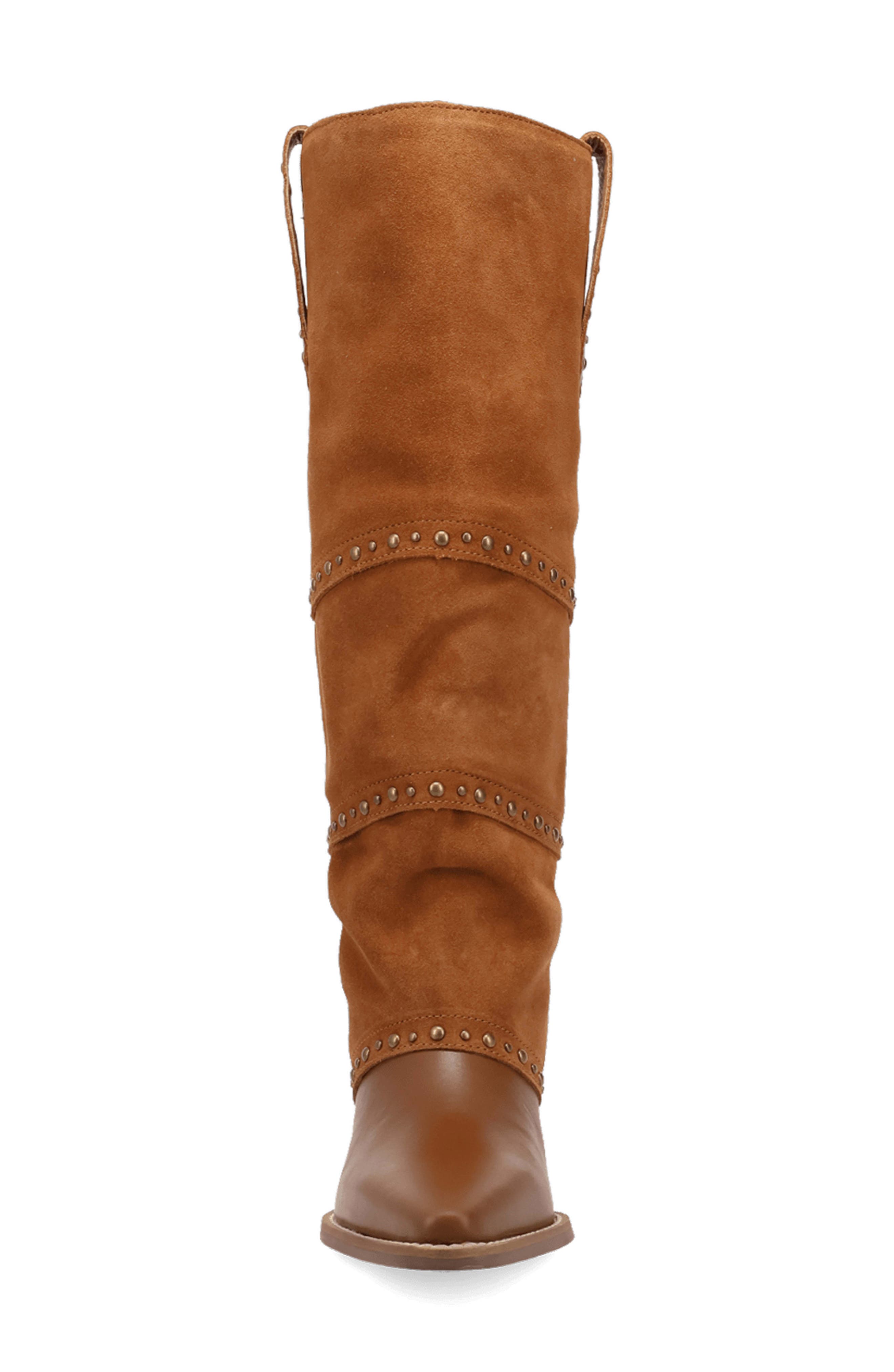 Texani Studded Knee High Boot, Alternate, color, BROWN