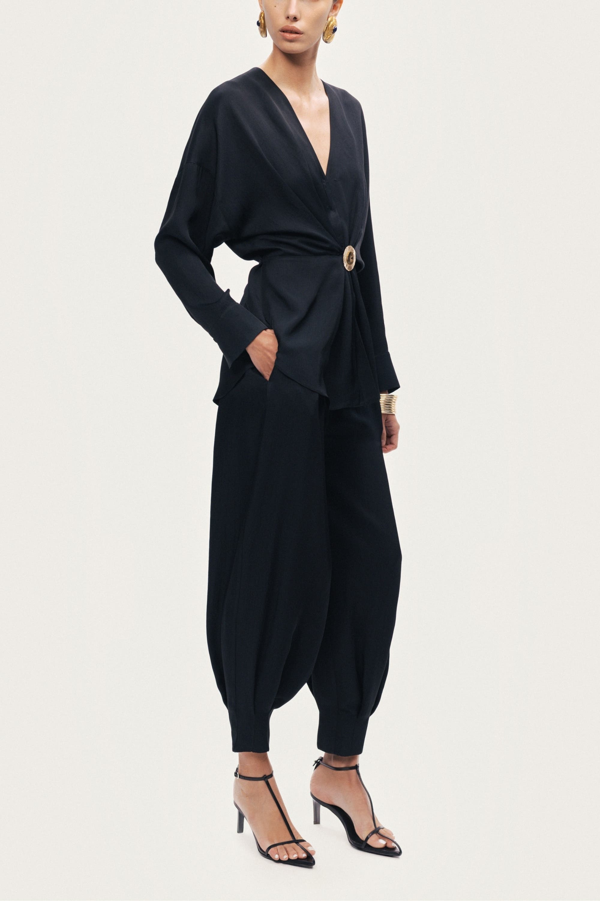 Draped Buckle-Detail Shirt - image 2