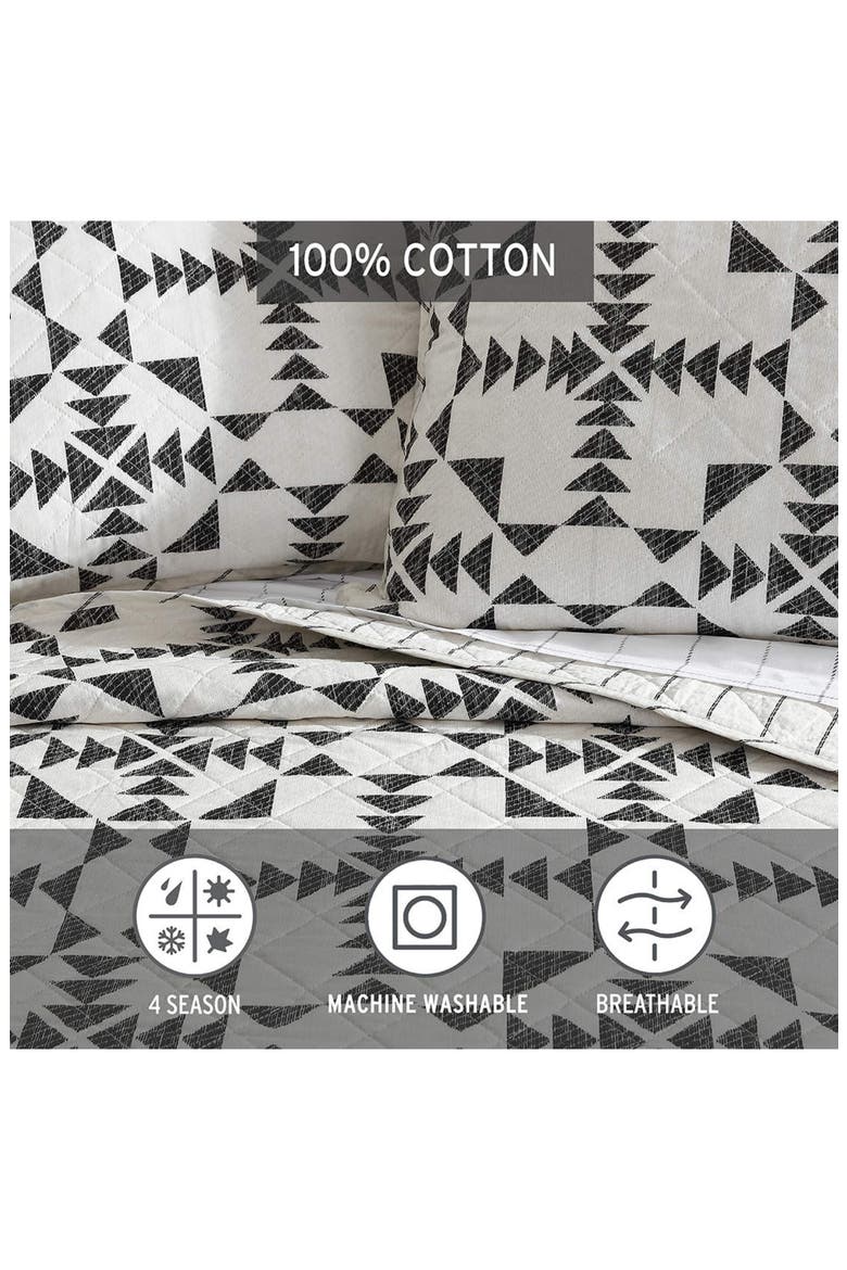 Arrowhead Cotton Quilt 3-Piece Set, Alternate, color, CARBON