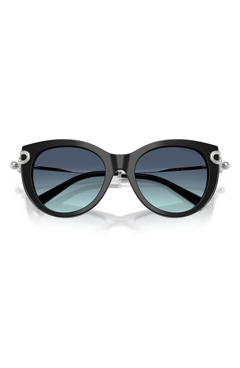 Tiffany & Co. 53mm Gradient Butterfly Sunglasses, Alternate, color, Black / Azure Gradient Blue